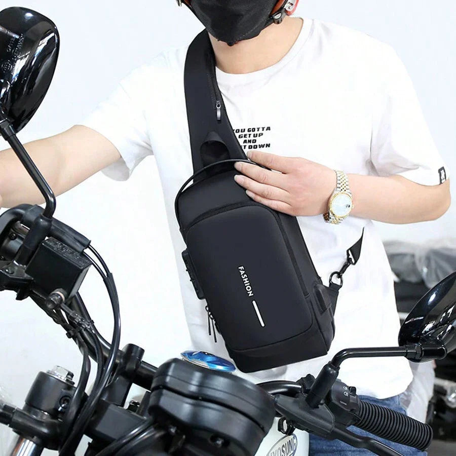 Crossbody Tech Sling Bag USB Charging