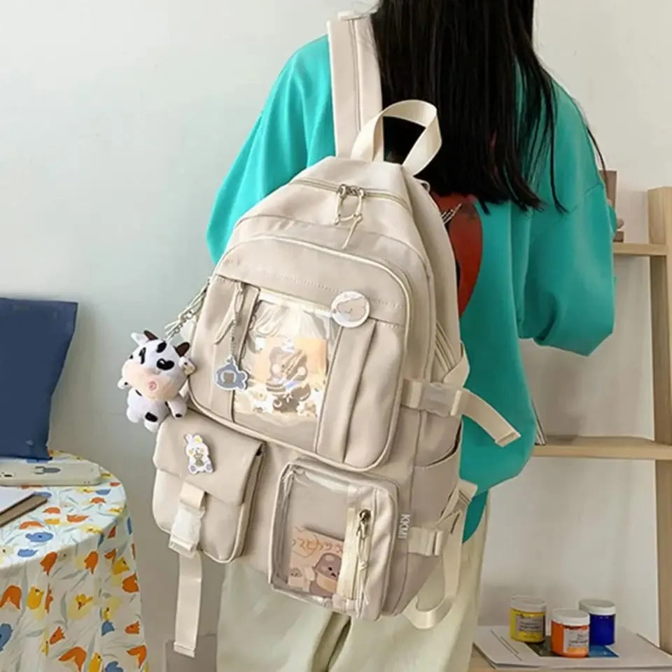 Cute Women Multi-Pocket School Backpack