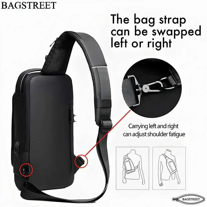 Crossbody Tech Sling Bag USB Charging