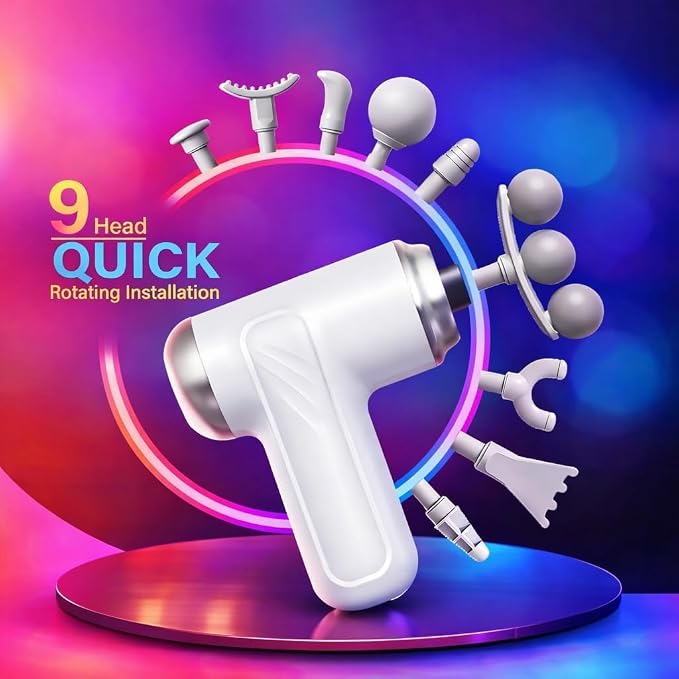 9-Head Electric Massage Gun – Deep Tissue Full Body Massager
