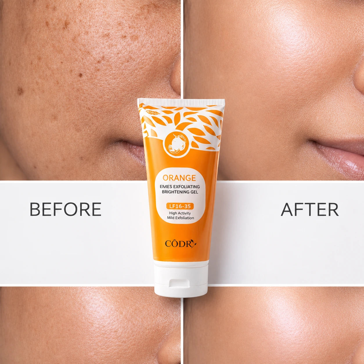 CODRA Orange Enzyme Exfoliating & Brightening Face Gel – Natural Deep Cleansing Facial Scrub