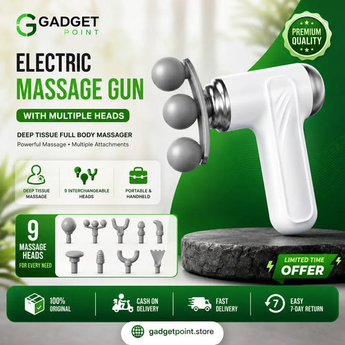 9-Head Electric Massage Gun – Deep Tissue Full Body Massager