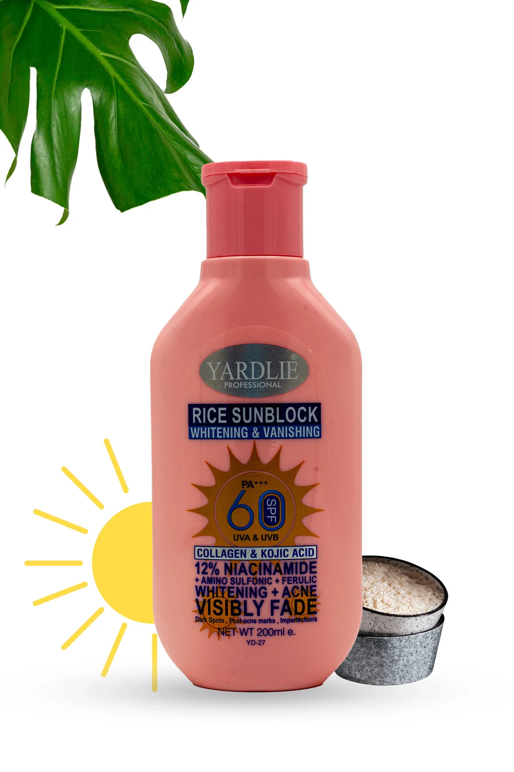 Yardlie Rice Face Wash Cream Sunblock Set