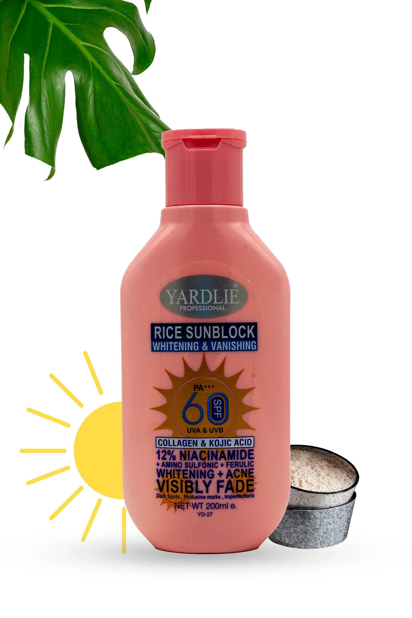 Yardlie Rice Face Wash Cream Sunblock Set