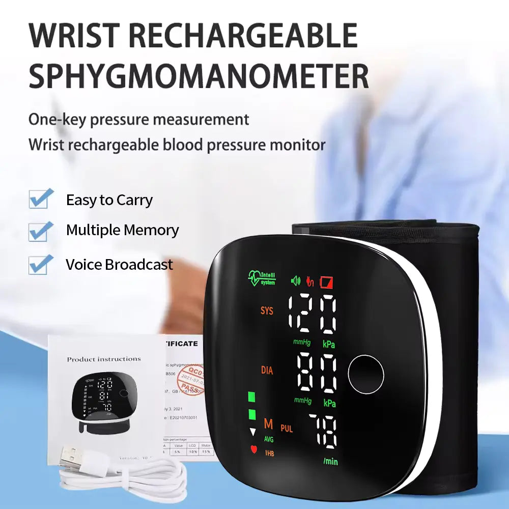 Digital Wrist Blood Pressure BP Monitor