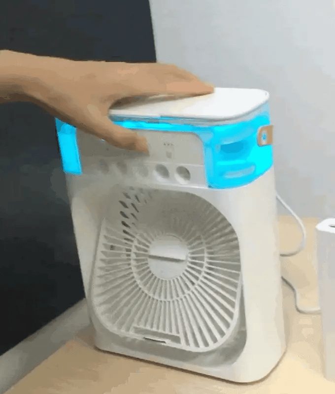 Portable USB Air Cooler Fan with LED Light