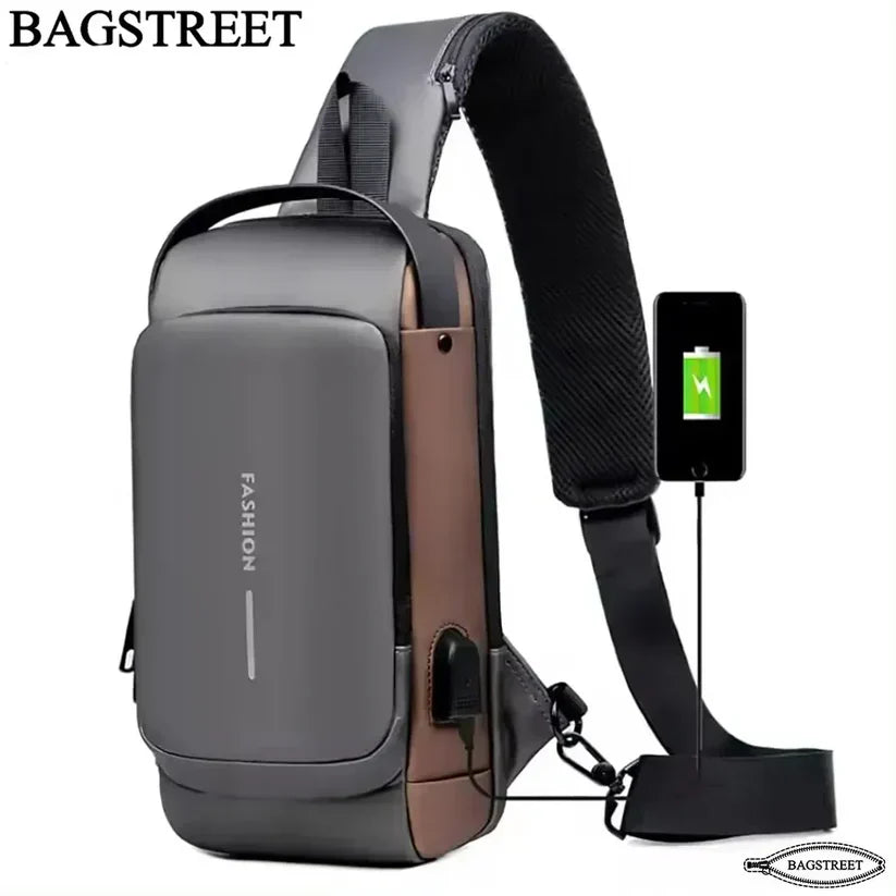 Crossbody Tech Sling Bag USB Charging