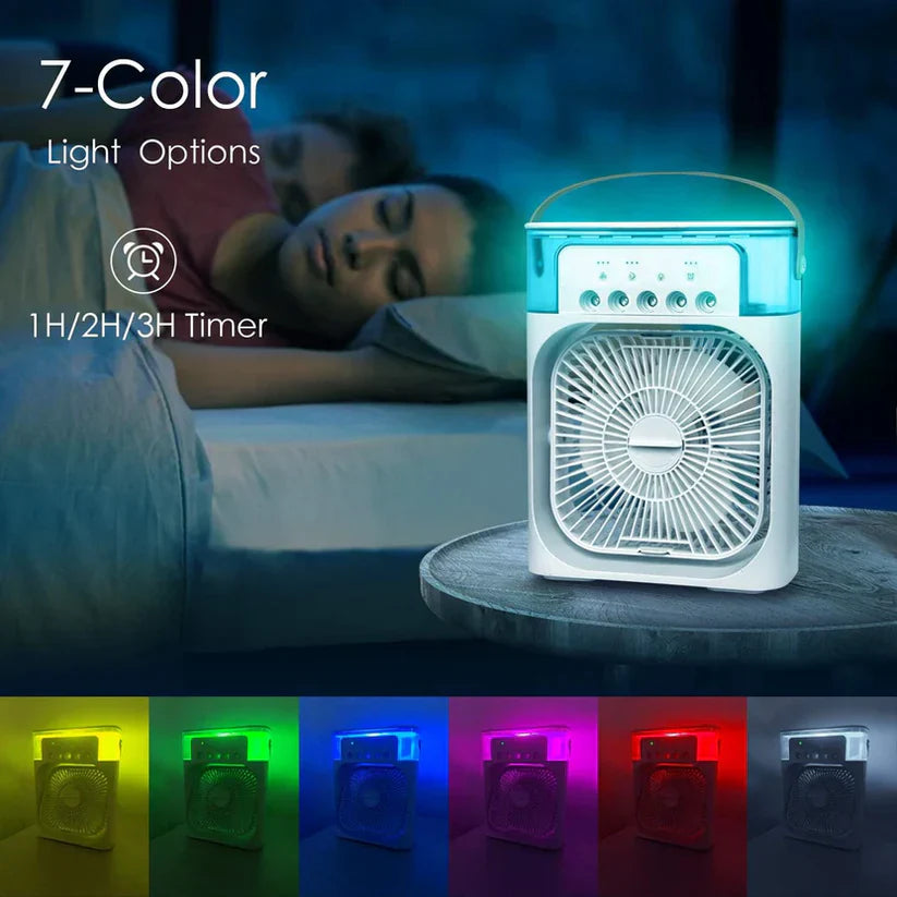 Portable USB Air Cooler Fan with LED Light
